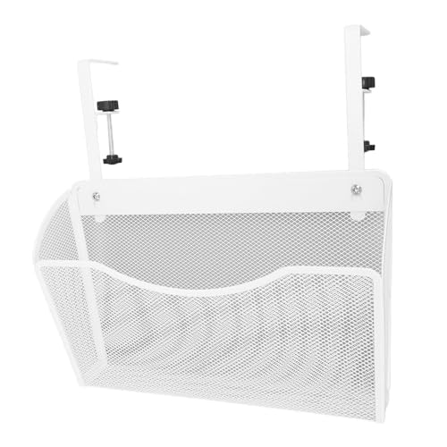 Stylebest Hanging Desk Organizer, Unter Schreibtischseite Organisator Speicher, Einstellbare Kohlenstoffstahl und PP, Schreibtischseitenlagerorganisator für Dokument Magazine Paper School (Weiß) von Stylebest