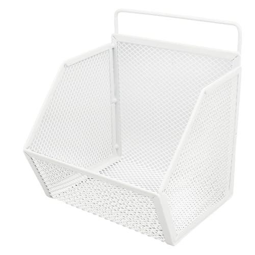 Stylebest Hanging Drahtkorb 13.2x10x15 cm Klebstoff Metall Kleiner Drahtkorb für Küchenbadezimmer Schlafzimmer (Weiß) von Stylebest