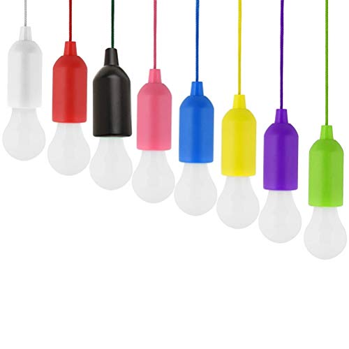 Stylebest LED-Zugschnur-Glühbirne, 8PCS Tragbare LED-Glühbirne Batteriebetriebene Zugseil-Lampe Indoor Outdoor Camping von Stylebest