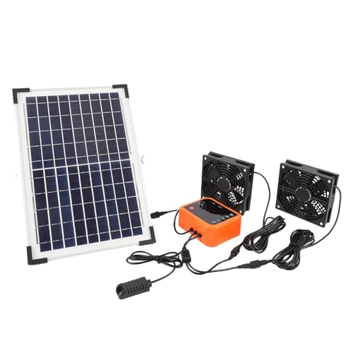 Stylebest Solarableitungslüfter Kit 10W Solarpanel Dual Lüftungsventilationen mit 4400 -mAh -Akku und Controller für Gewächshausschuppen Stylebest Solarableitungslüfter Kit 10W Solarpanel Dual Lüftungsventilationen mit 4400 -mAh -Akku und Controller für Gewächshausschuppen von Stylebest
