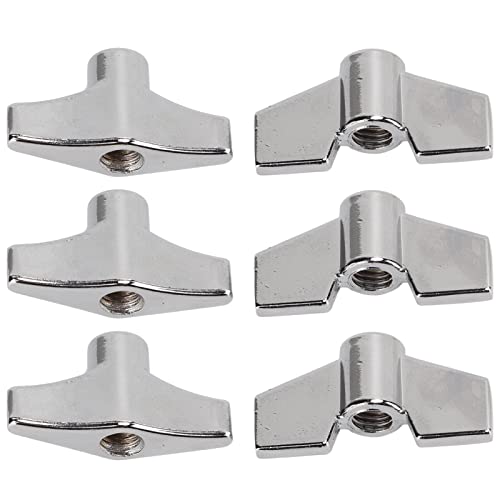 Stylebest Trommel-Set Fixed Wing Muttern, T-Typ Stand Nuss Becken Waschmaschine, Ersatz Percussion Instrument Teile für Cymbal Stacker Silber von Stylebest