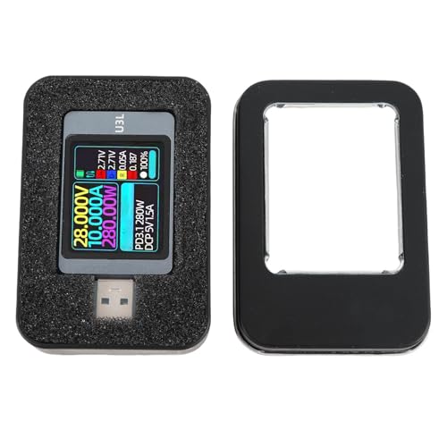 Stylebest USB-Tester 4-28V 0-5A 1,77 Zoll Bildschirm USB A C Spannungsstrom Multimeter Schnellladungsprotokoll Automatische Erkennung von Stylebest