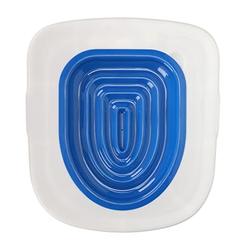 Stylebest Universal Cat Toilet Training Kit, Wiederverwendbares und Umweltfreundliches Haustier -Toiletten -Trainer, Ideales Werkzeug für die Katzenhygiene (Weißes Tablett, 1 Blaue innere von Stylebest