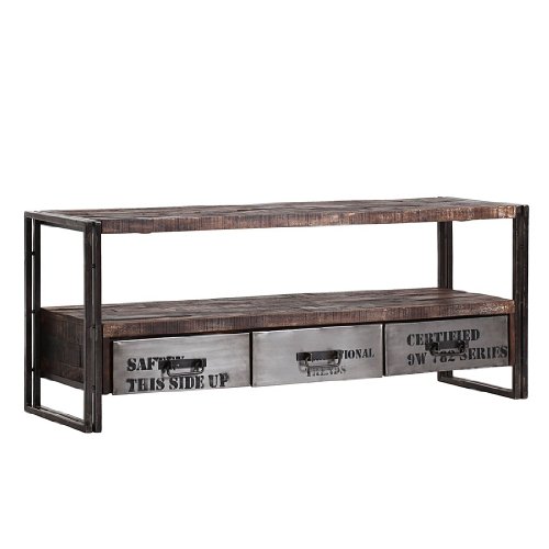 Stylefurniture TV-Board aus Metall und Massivholz, Holz, braun, 150 x 45 x 60 cm von Stylefurniture