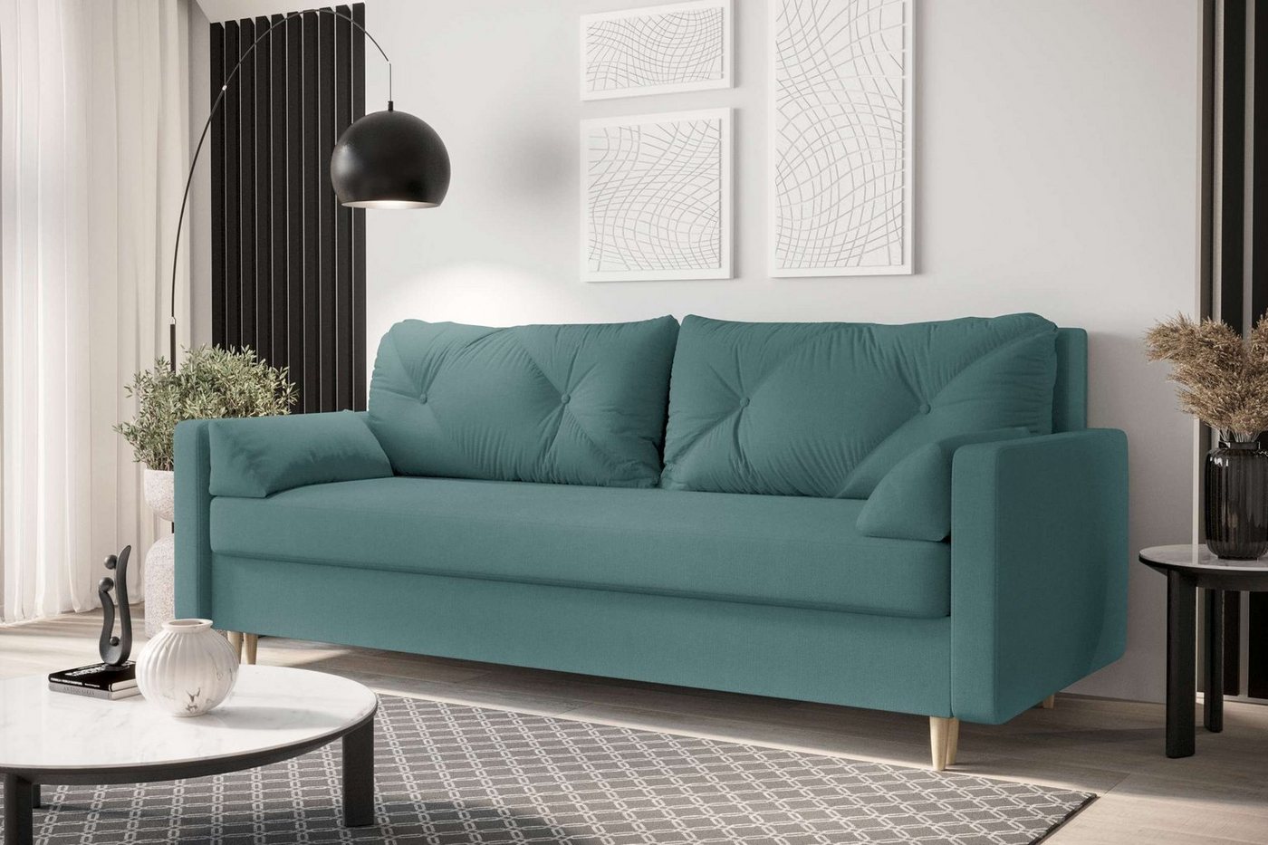 Stylefy 3-Sitzer Emily, Sofa, Schlafsofa, Sitzkomfort, mit Bettfunktion, mit Bettkasten, frei im Raum stellbar von Stylefy