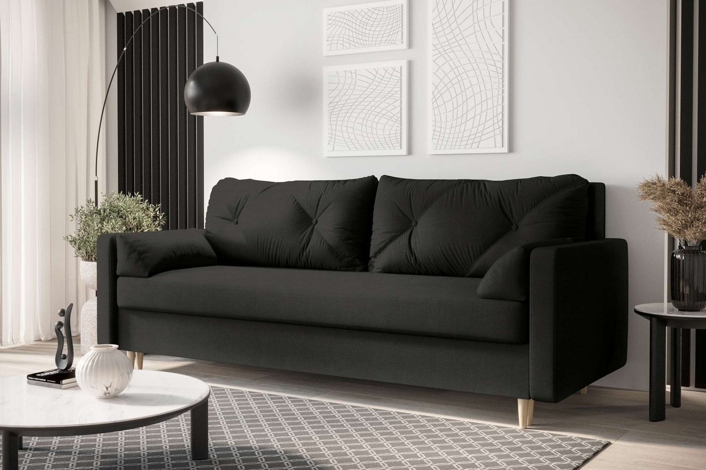 Stylefy 3-Sitzer Emily, Sofa, Schlafsofa, Sitzkomfort, mit Bettfunktion, mit Bettkasten, frei im Raum stellbar von Stylefy