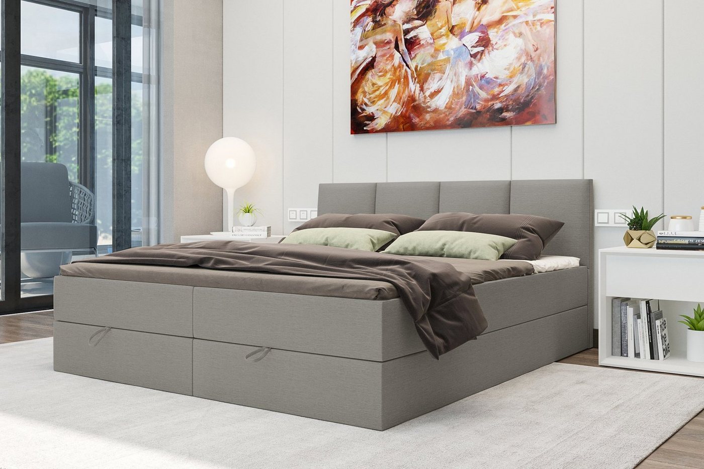 Stylefy Boxspringbett Alvaro (Schlafzimmerbett, Bett), 140/160/180x 200 cm, wahlweise mit Topper, mit Bonellfederkern von Stylefy