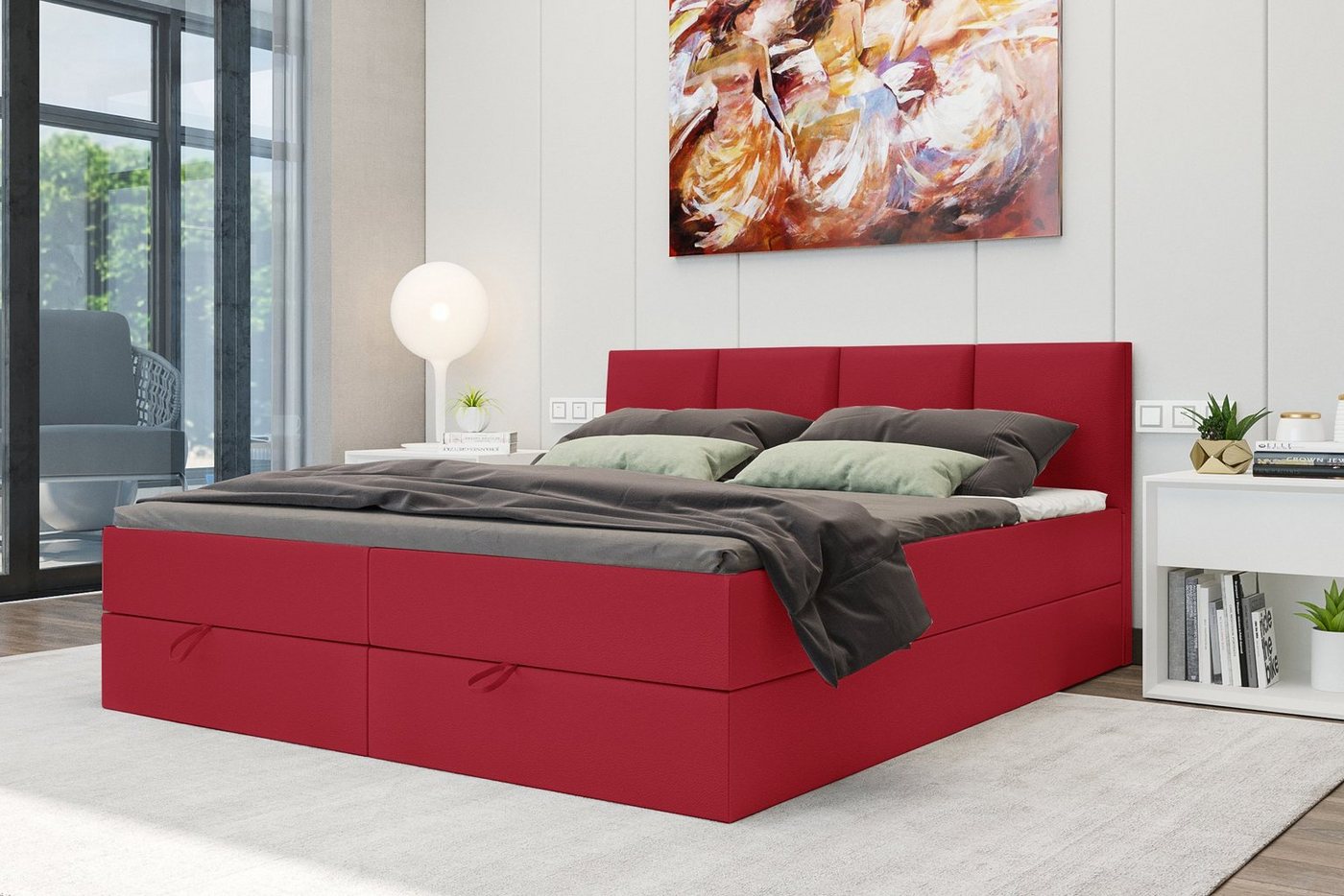 Stylefy Boxspringbett Alvaro (Schlafzimmerbett, Bett), 140/160/180x 200 cm, wahlweise mit Topper, mit Bonellfederkern von Stylefy