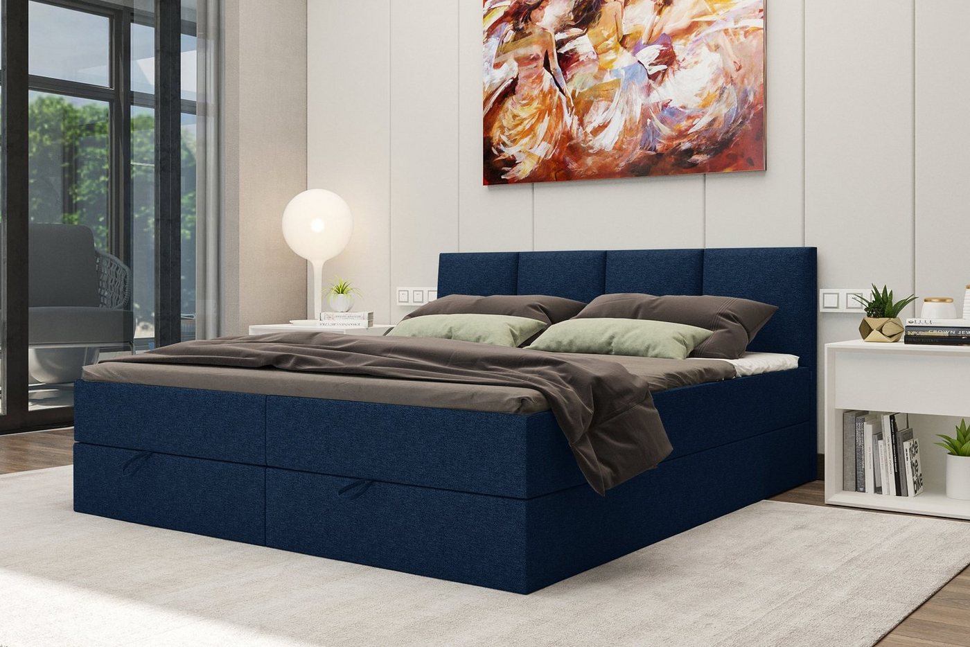 Stylefy Boxspringbett Alvaro (Schlafzimmerbett, Bett), 140/160/180x 200 cm, wahlweise mit Topper, mit Bonellfederkern von Stylefy