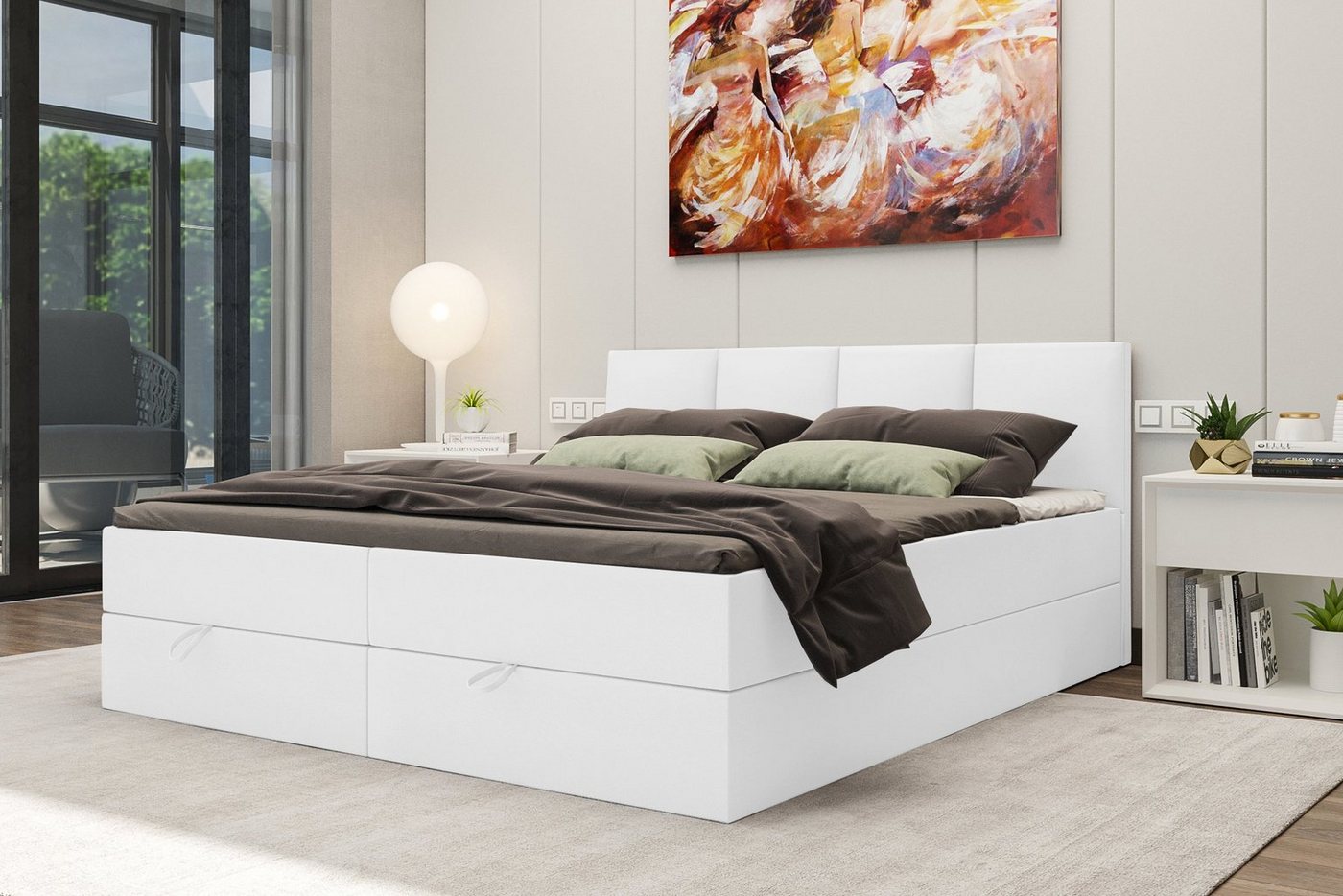 Stylefy Boxspringbett Alvaro (Schlafzimmerbett, Bett), 140/160/180x 200 cm, wahlweise mit Topper, mit Bonellfederkern von Stylefy