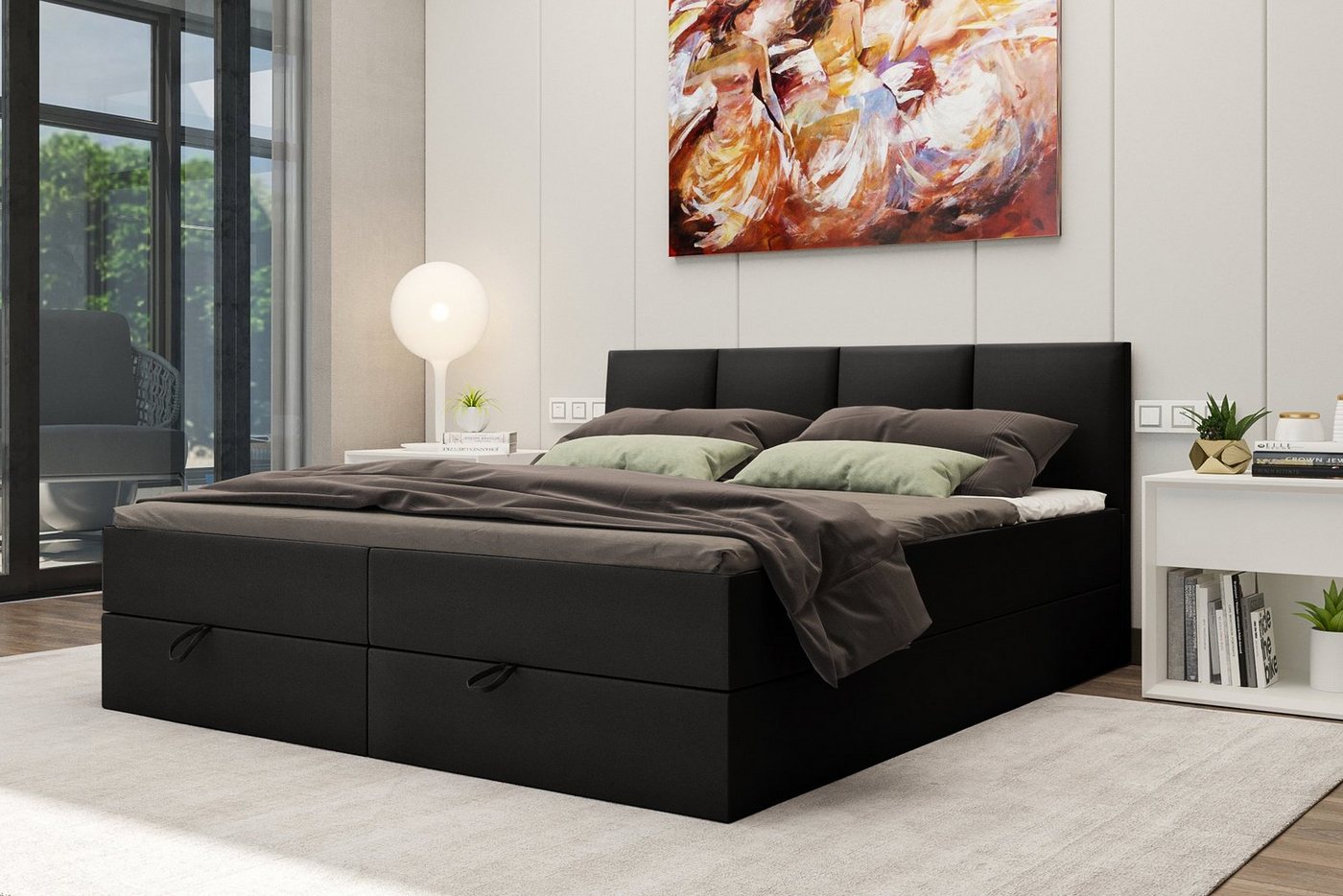 Stylefy Boxspringbett Alvaro (Schlafzimmerbett, Bett), 140/160/180x 200 cm, wahlweise mit Topper, mit Bonellfederkern von Stylefy