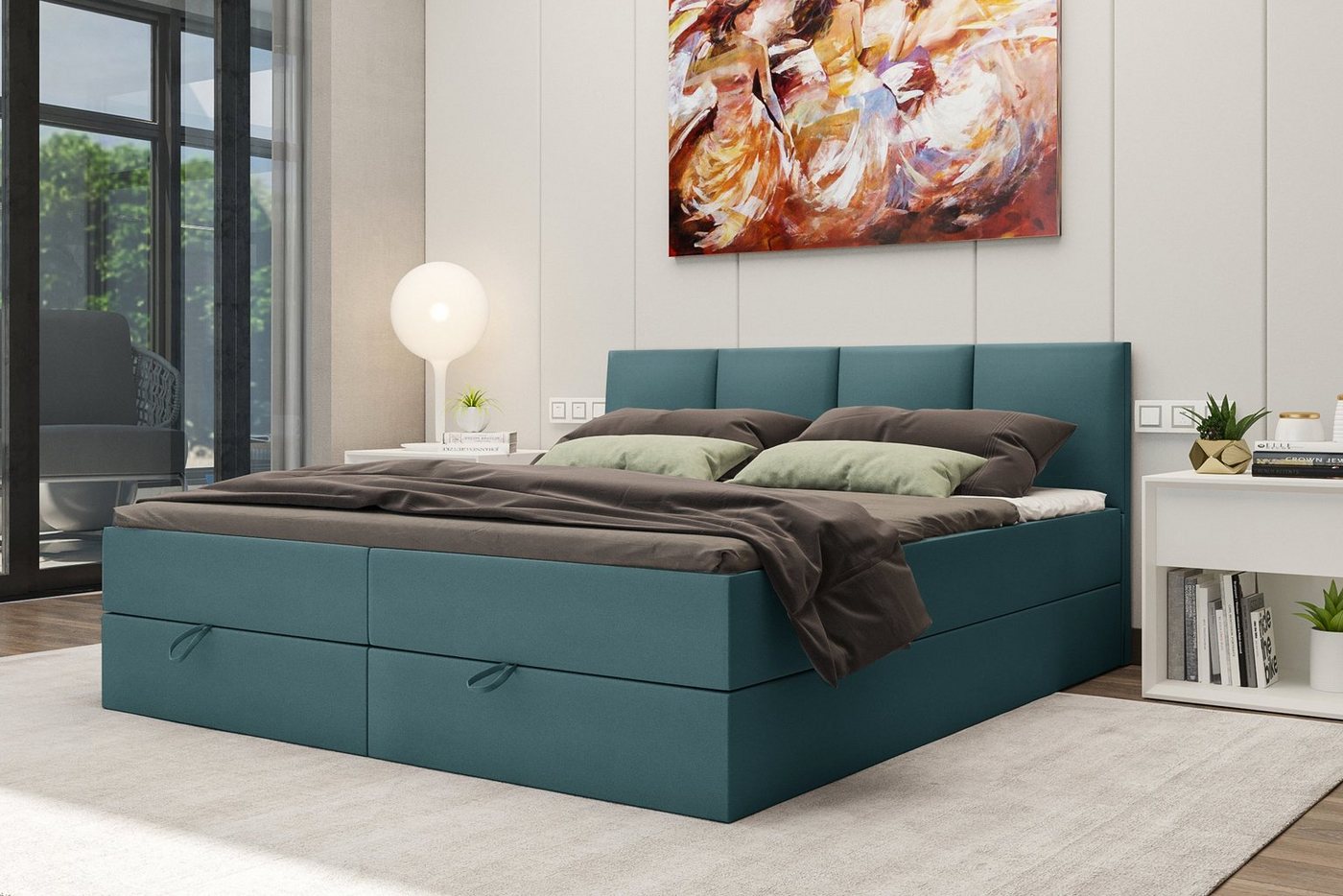 Stylefy Boxspringbett Alvaro (Schlafzimmerbett, Bett), 140/160/180x 200 cm, wahlweise mit Topper, mit Bonellfederkern von Stylefy