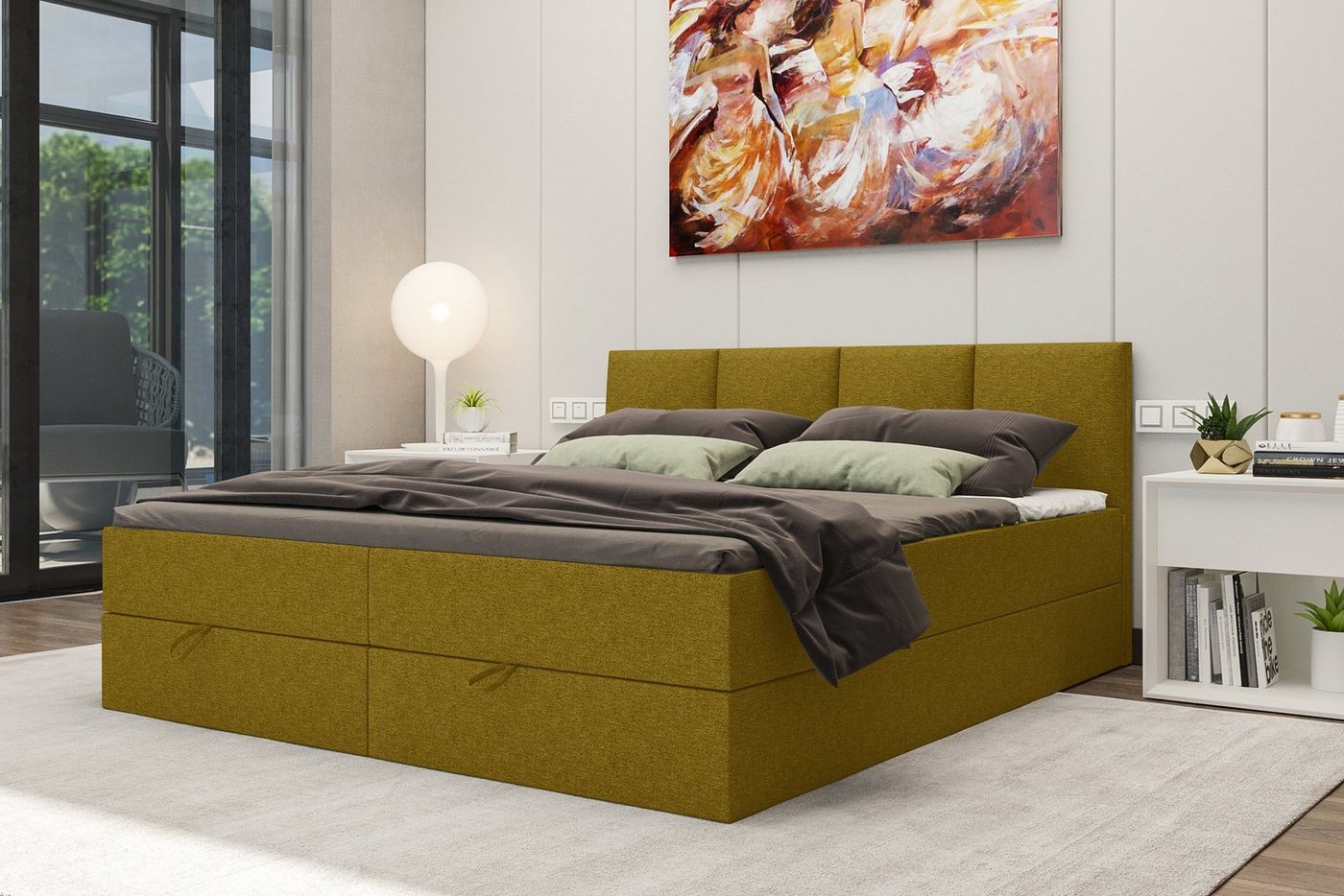 Stylefy Boxspringbett Alvaro (Schlafzimmerbett, Bett), 140/160/180x 200 cm, wahlweise mit Topper, mit Bonellfederkern von Stylefy