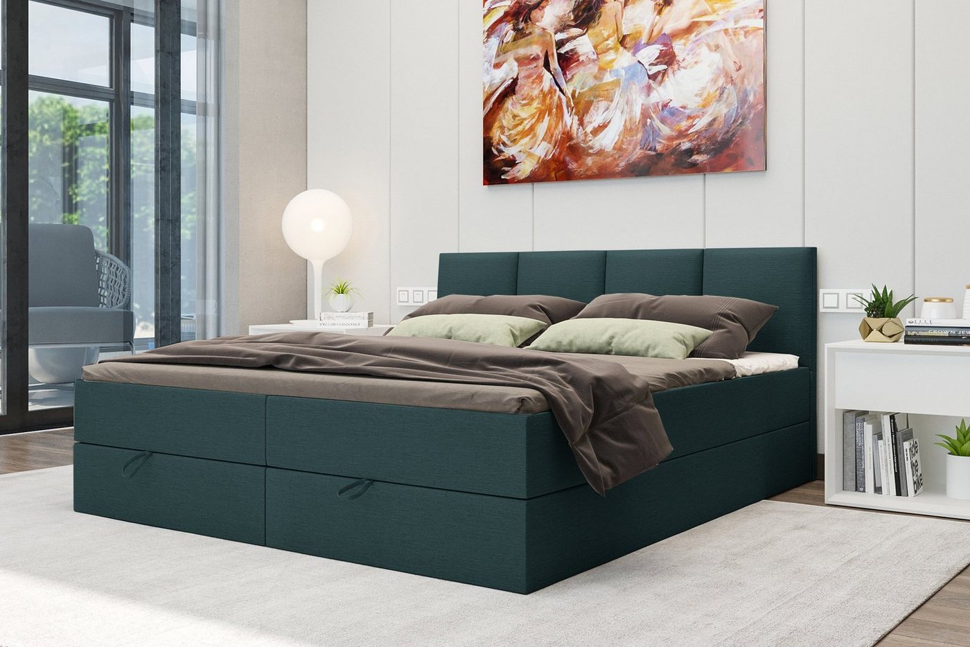 Stylefy Boxspringbett Alvaro (Schlafzimmerbett, Bett), 140/160/180x 200 cm, wahlweise mit Topper, mit Bonellfederkern von Stylefy