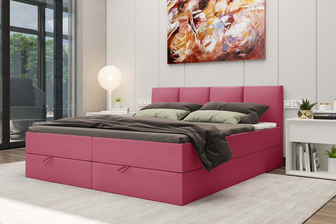 Stylefy Boxspringbett Alvaro (Schlafzimmerbett, Bett), 140/160/180x 200 cm, wahlweise mit Topper, mit Bonellfederkern von Stylefy