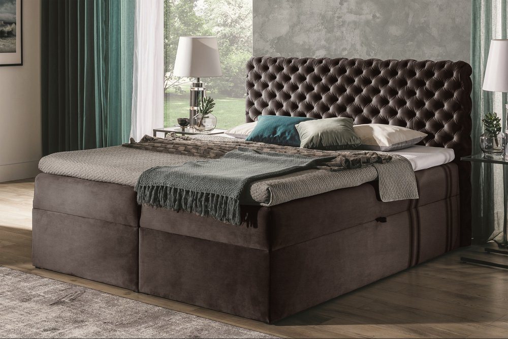 Stylefy Boxspringbett Angelo (Schlafzimmerbett, Bett), gepolstert von Stylefy