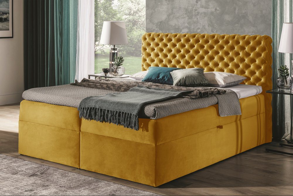 Stylefy Boxspringbett Angelo (Schlafzimmerbett, Bett), gepolstert von Stylefy