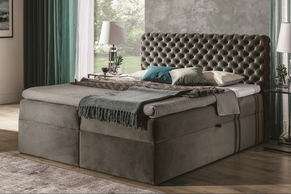 Stylefy Boxspringbett Angelo (Schlafzimmerbett, Bett), gepolstert von Stylefy