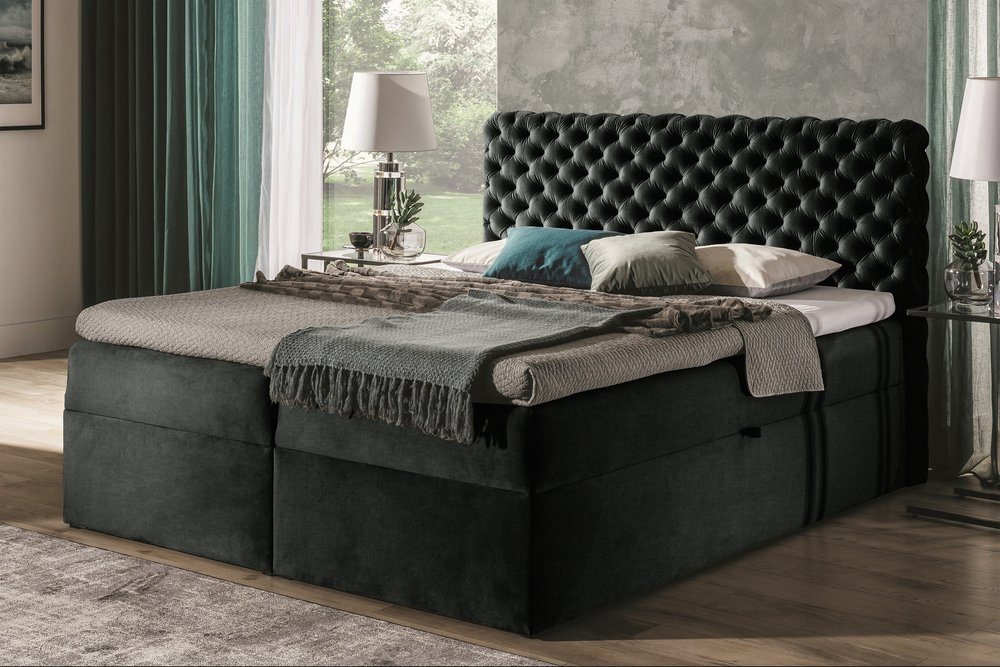 Stylefy Boxspringbett Angelo (Schlafzimmerbett, Bett), gepolstert von Stylefy