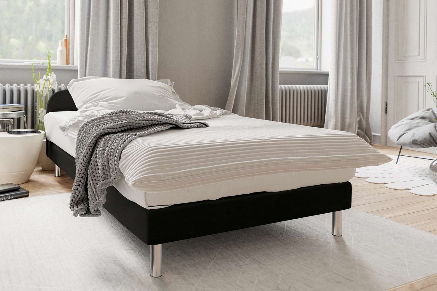 Stylefy Boxspringbett Ares (Schlafzimmerbett, Bett), 80/90/120x 200 cm, mit Matratze und Topper von Stylefy