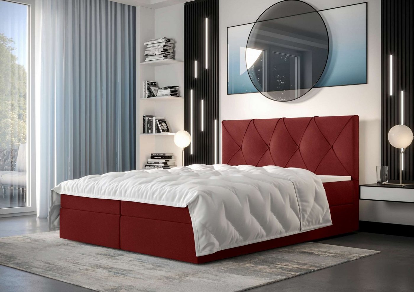 Stylefy Boxspringbett Aurela (Schlafzimmerbett, Bett), 140/160/180 x 200 cm, mit Matratze und Topper, Bettkasten von Stylefy