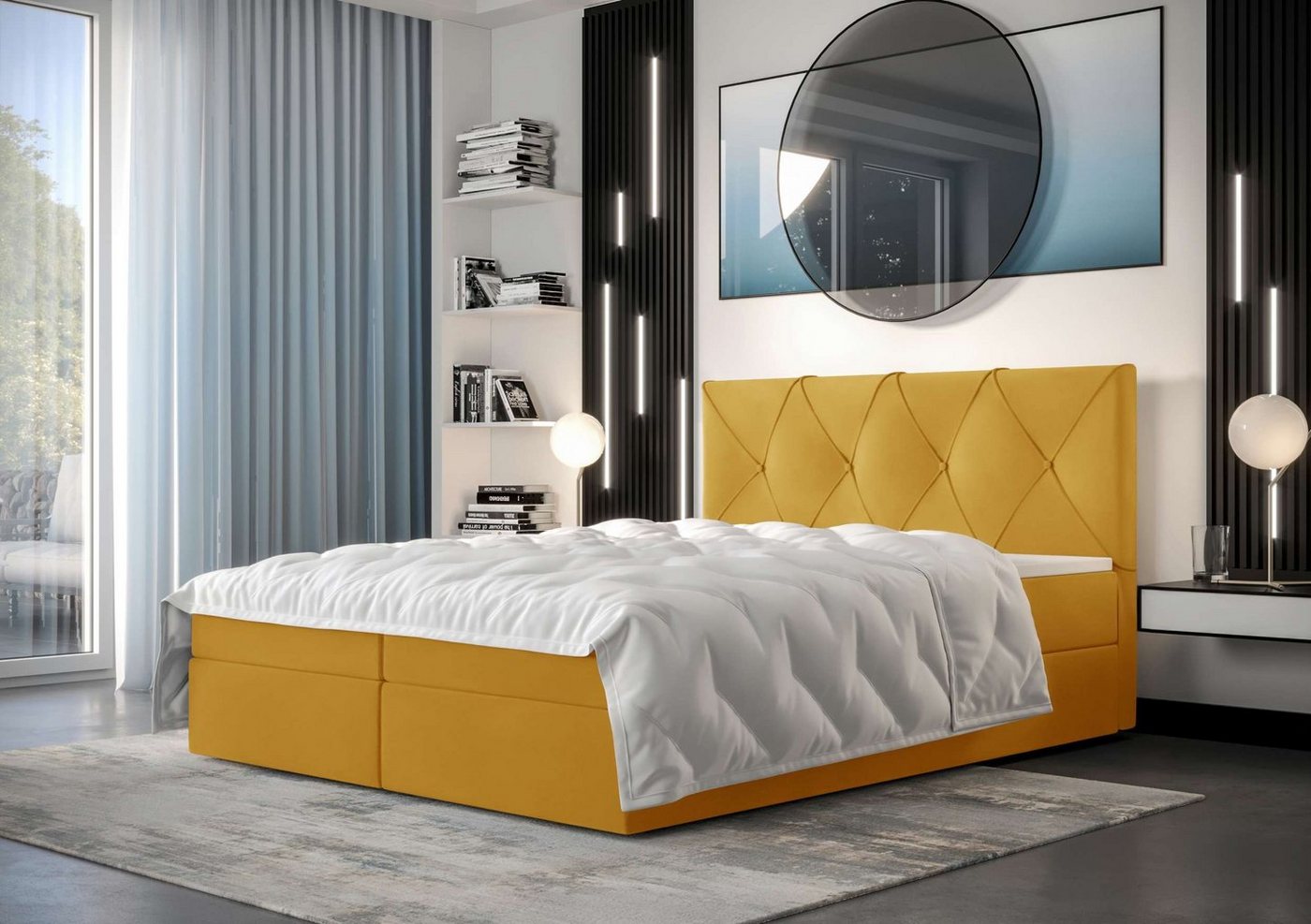 Stylefy Boxspringbett Aurela (Schlafzimmerbett, Bett), 140/160/180 x 200 cm, mit Matratze und Topper, Bettkasten von Stylefy