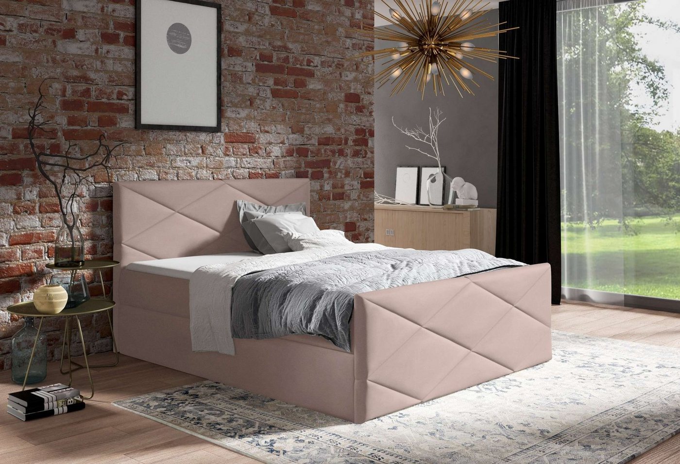 Stylefy Boxspringbett Benito (Schlafzimmerbett, Bett), mit Bonellfederkern Matratze, Topper, Bettkasten, Kopfteil gepolstert von Stylefy