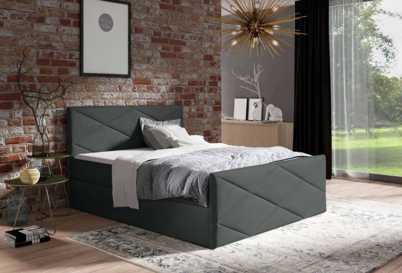 99rooms Boxspringbett Benito (Schlafzimmerbett, Bett), mit Bonellfederkern Matratze, Topper, Bettkasten, Kopfteil gepolstert von 99rooms