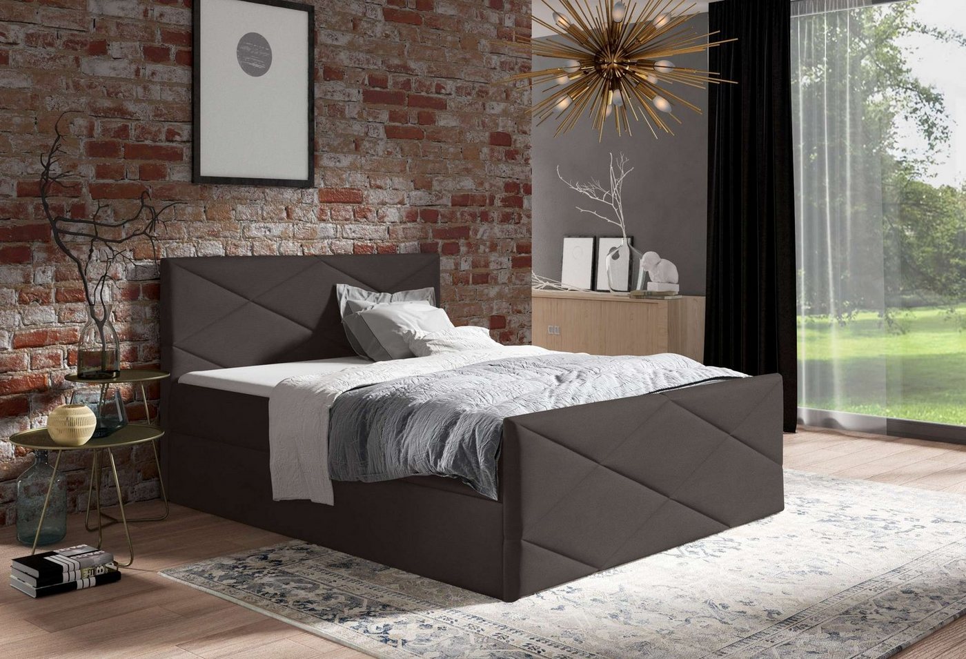 Stylefy Boxspringbett Benito (Schlafzimmerbett, Bett), mit Bonellfederkern Matratze, Topper, Bettkasten, Kopfteil gepolstert von Stylefy