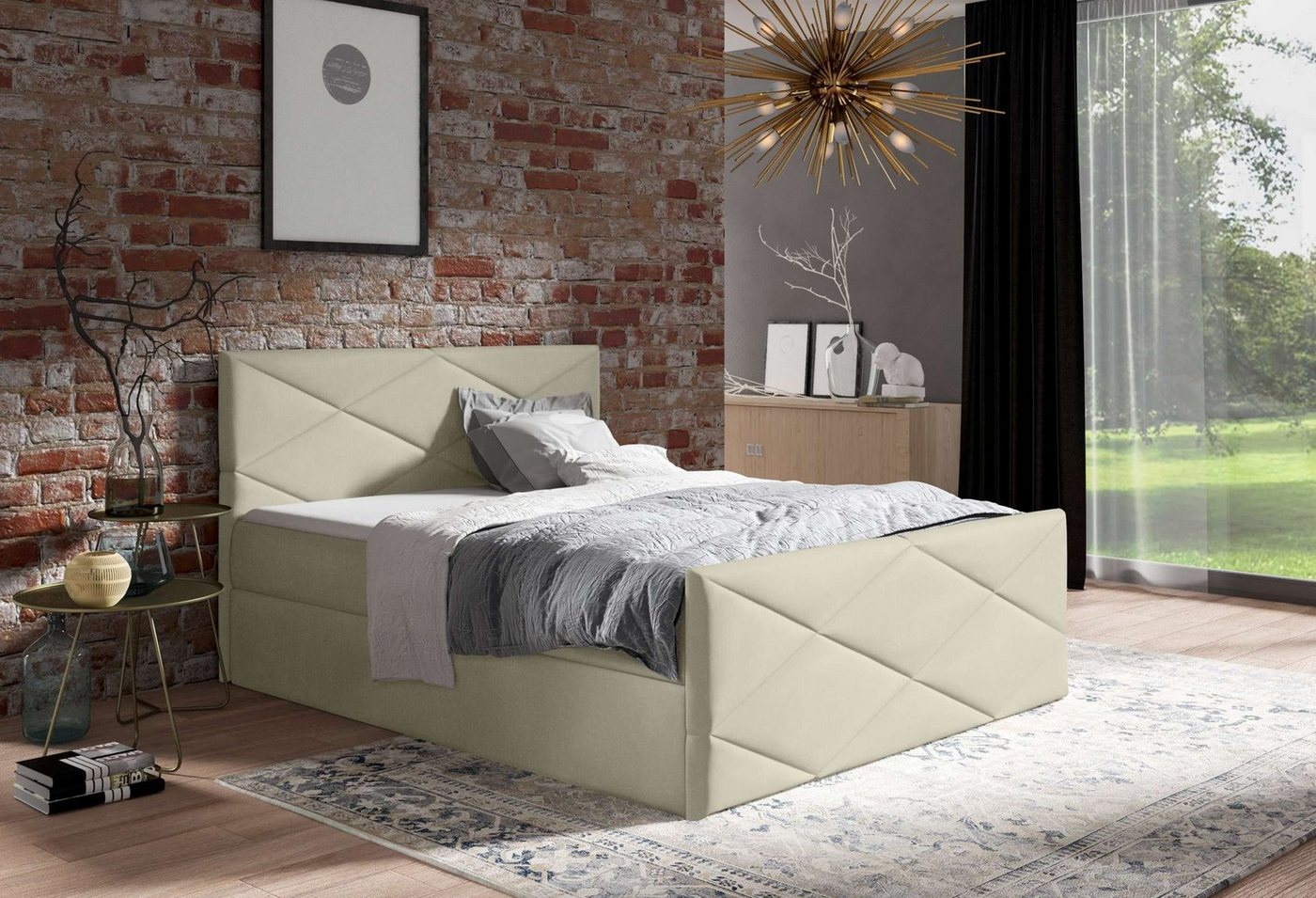 Stylefy Boxspringbett Benito (Schlafzimmerbett, Bett), mit Bonellfederkern Matratze, Topper, Bettkasten, Kopfteil gepolstert von Stylefy