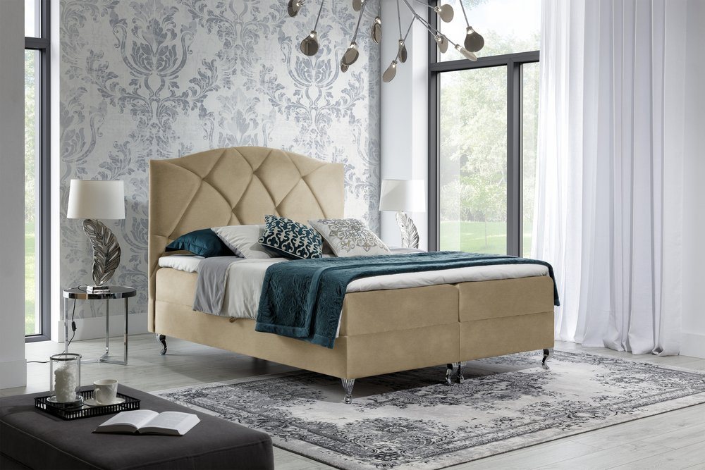 99rooms Boxspringbett Blanco (Schlafzimmerbett, Bett), mit Taschenfederkern Matratze, Topper, Bettkasten, Kopfteil gepolstert von 99rooms