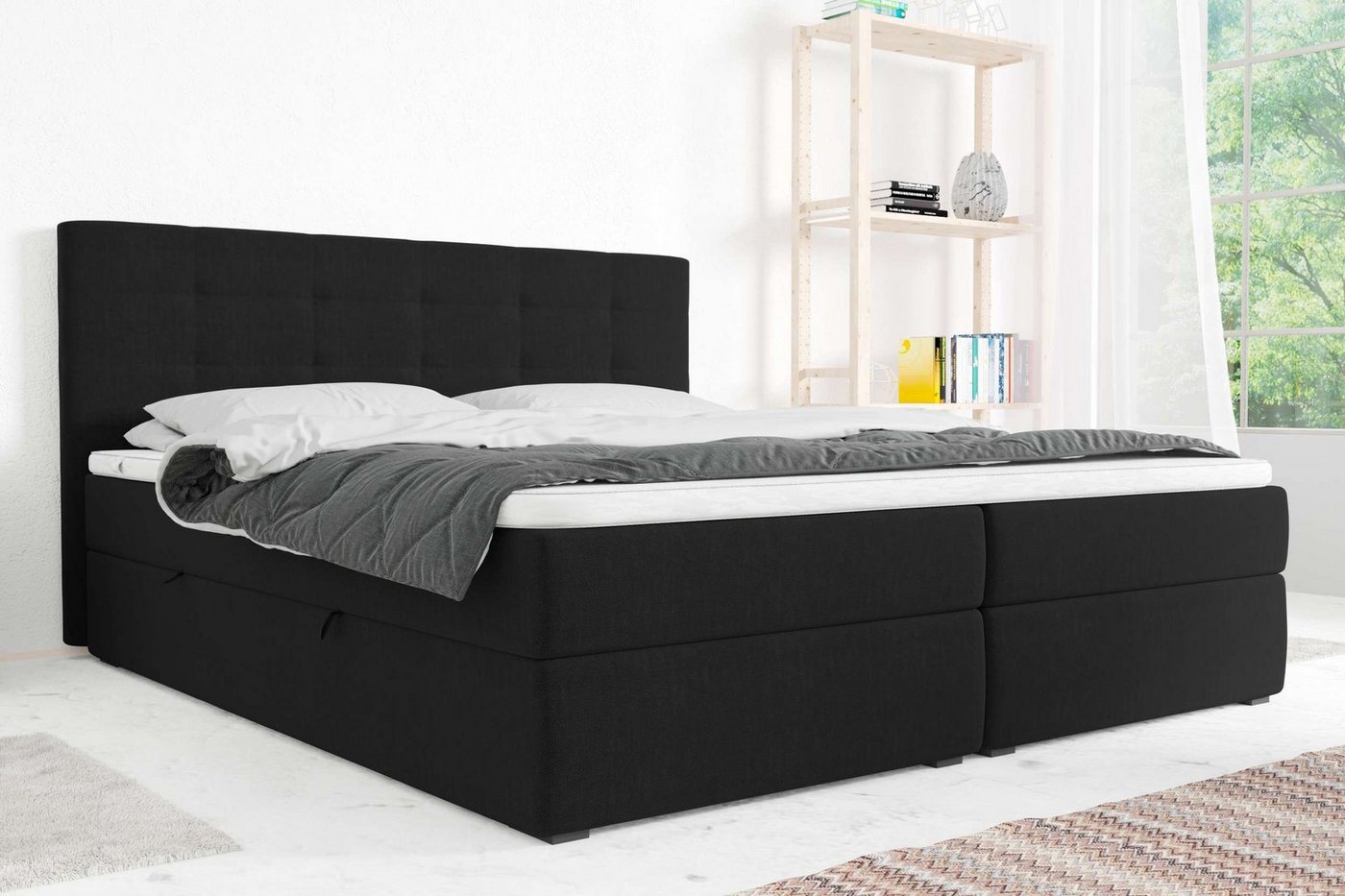 Stylefy Boxspringbett Bonvito (Schlafzimmerbett, Bett), gepolstert von Stylefy