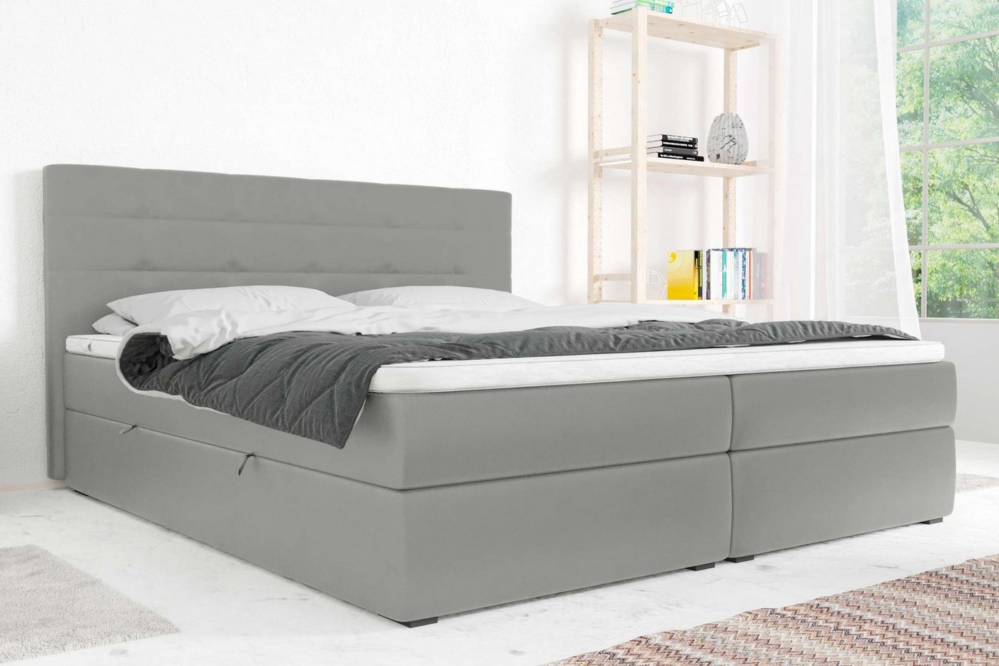 Stylefy Boxspringbett Bonvito (Schlafzimmerbett, Bett), gepolstert von Stylefy