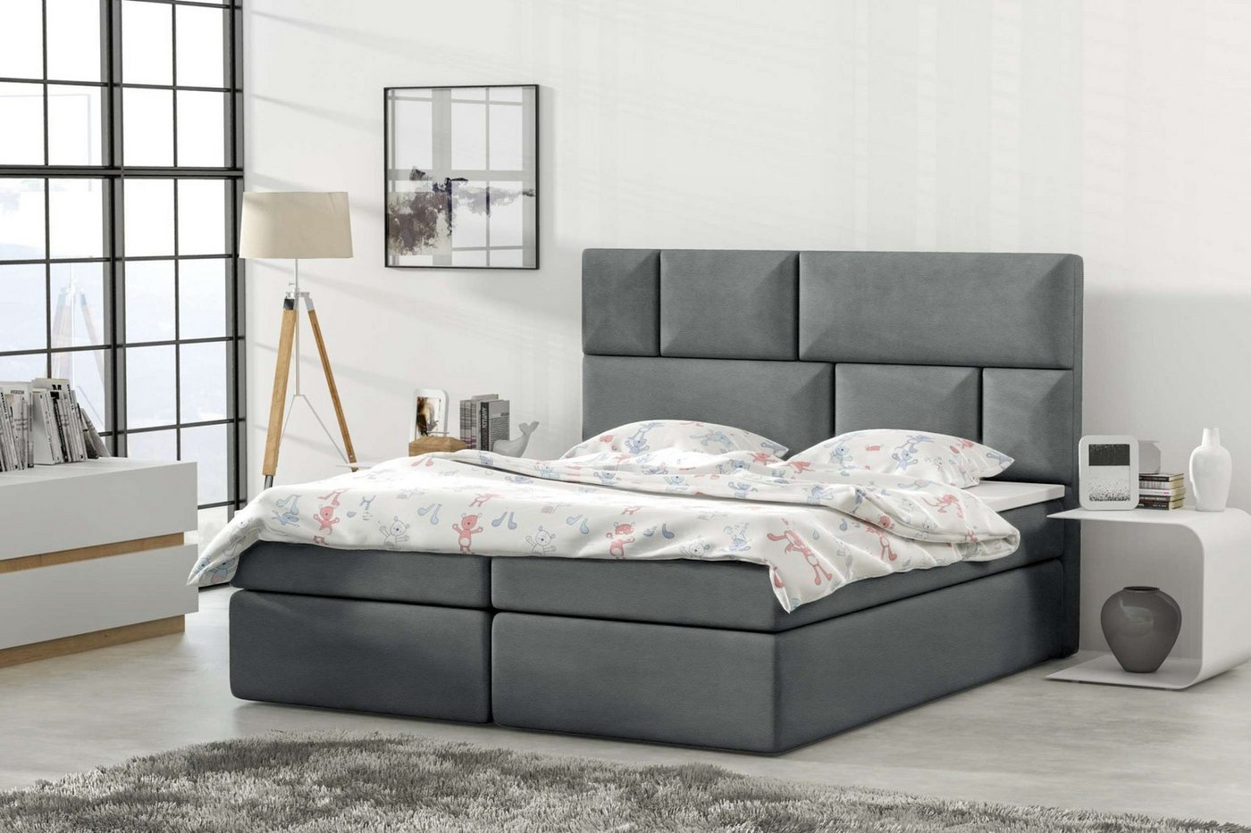 Stylefy Boxspringbett Carter (Schlafzimmerbett, Bett), Design von Stylefy