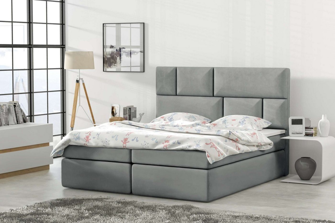 Stylefy Boxspringbett Carter (Schlafzimmerbett, Bett), Design von Stylefy