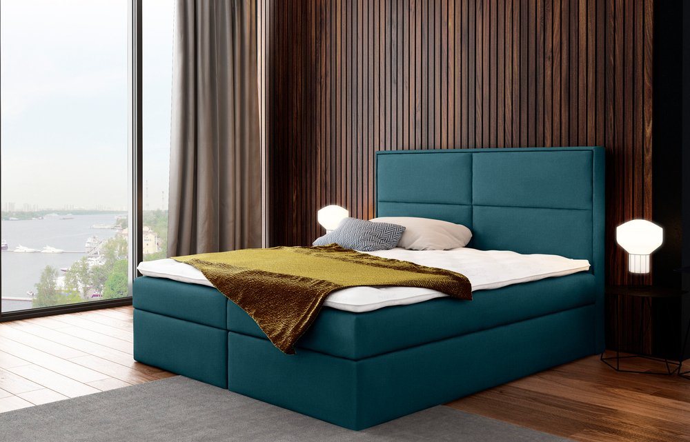 99rooms Boxspringbett Charles (Schlafzimmerbett, Bett), mit Taschenfederkern Matratze und Topper, Bettkasten, mit Steppung von 99rooms