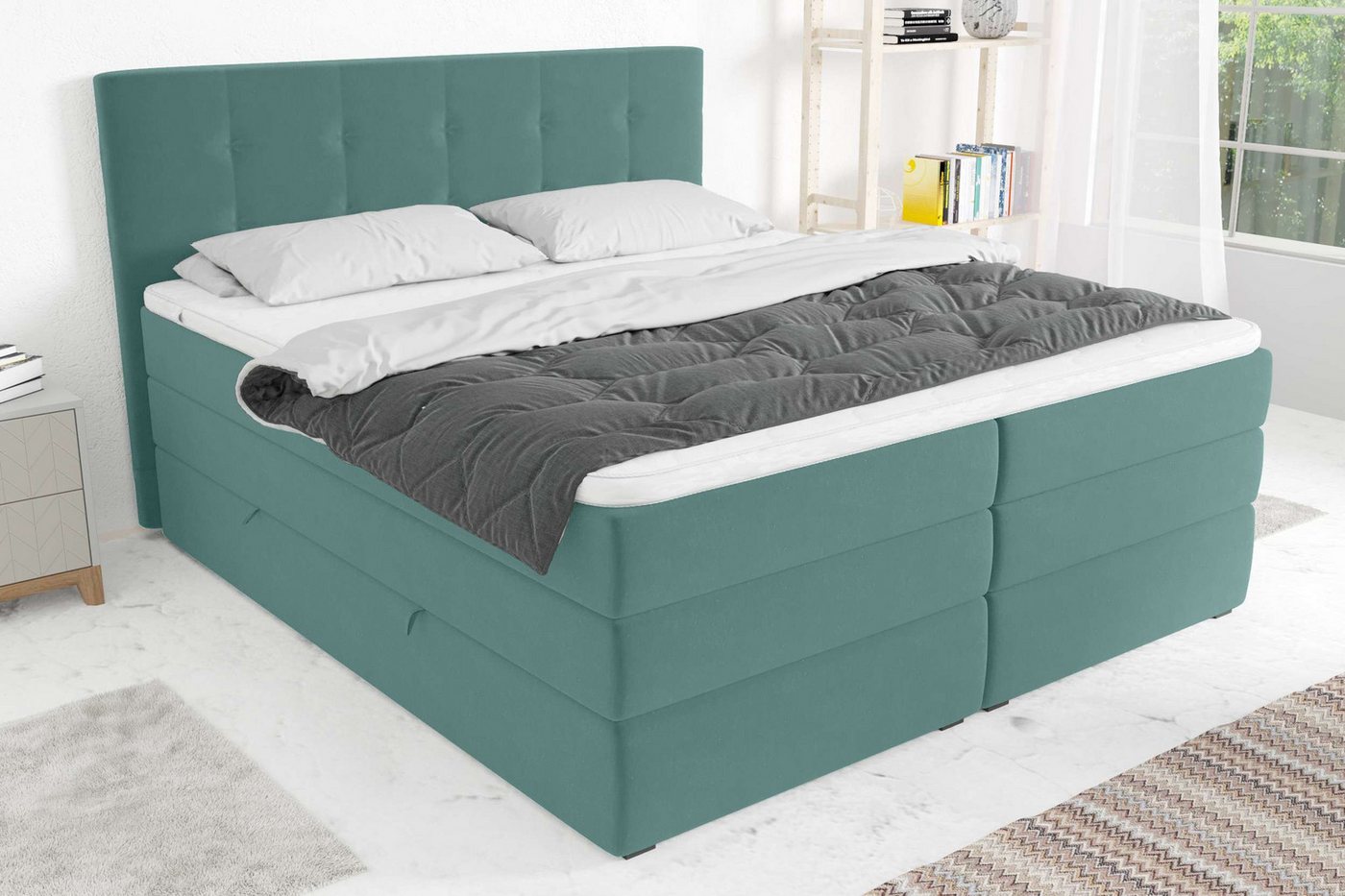 Stylefy Boxspringbett Dante (Schlafzimmerbett, Bett), gepolstert von Stylefy