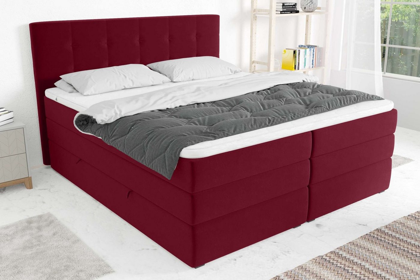 Stylefy Boxspringbett Dante (Schlafzimmerbett, Bett), gepolstert von Stylefy