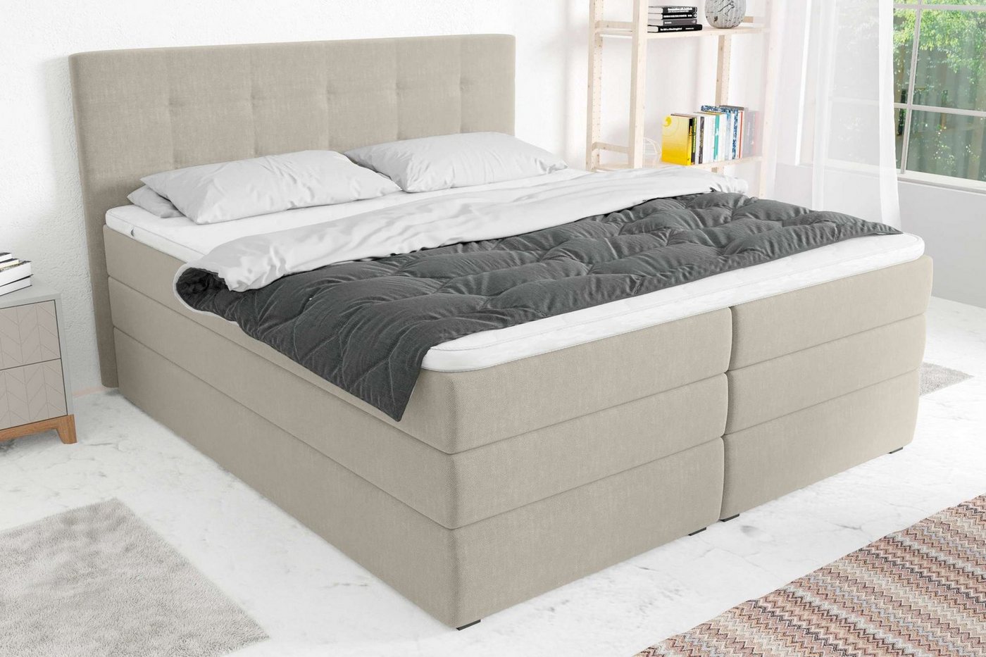 Stylefy Boxspringbett Dante (Schlafzimmerbett, Bett), gepolstert von Stylefy