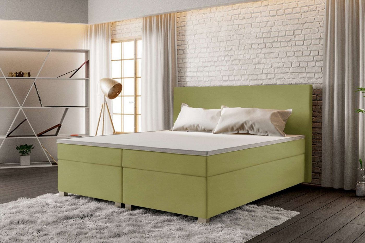 Stylefy Boxspringbett Ellis (Schlafzimmerbett, Bett), 140/160/180/200 x 200 cm, mit Matratze und Topper von Stylefy