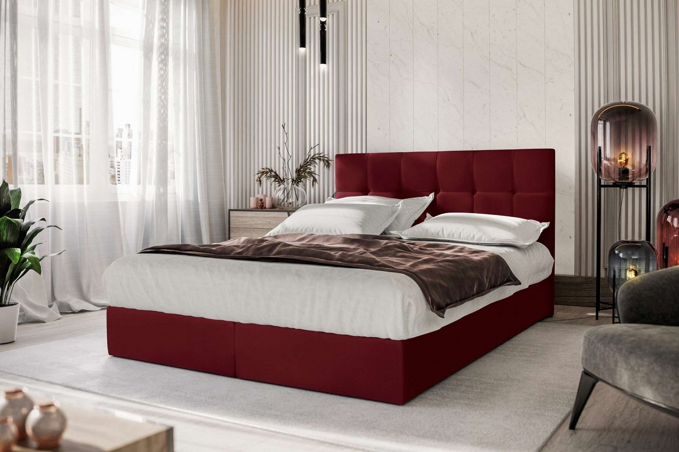 Stylefy Boxspringbett Fernando (Schlafzimmerbett, Bett), 140/160/180/200 x 200 cm, mit Matratze und Topper, Bettkasten von Stylefy