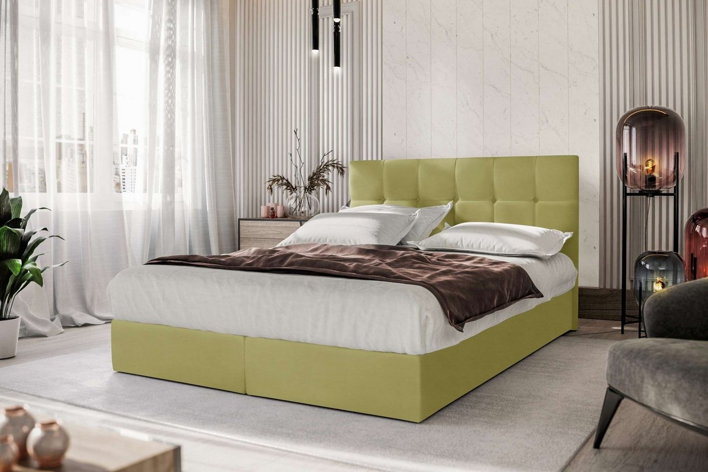 Stylefy Boxspringbett Fernando (Schlafzimmerbett, Bett), 140/160/180/200 x 200 cm, mit Matratze und Topper, Bettkasten von Stylefy