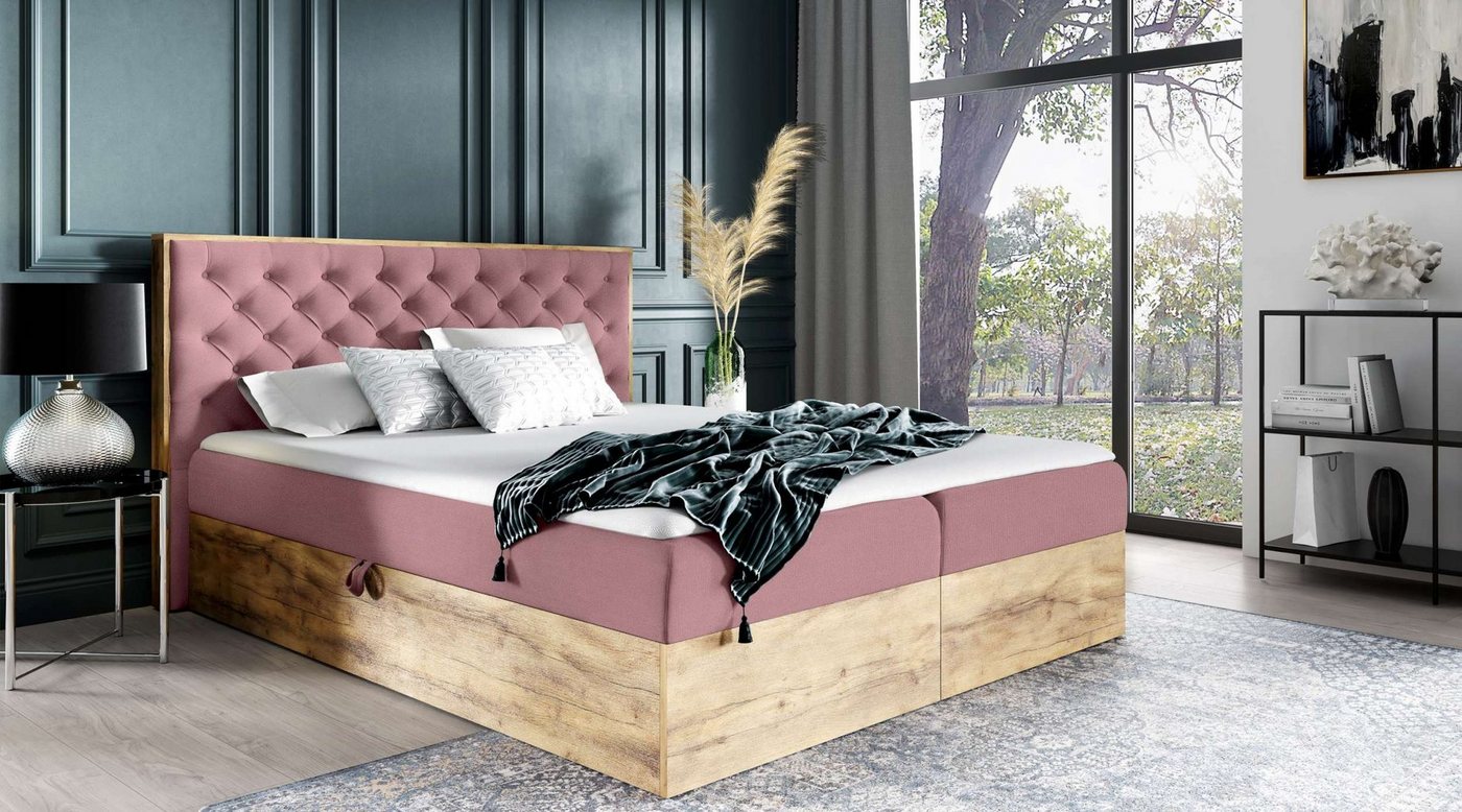 Stylefy Boxspringbett Galaxy (Schlafzimmerbett, Bett), 120/140/160/180/200x200, Bonellfederkern Matratze, Topper, Bettkasten von Stylefy