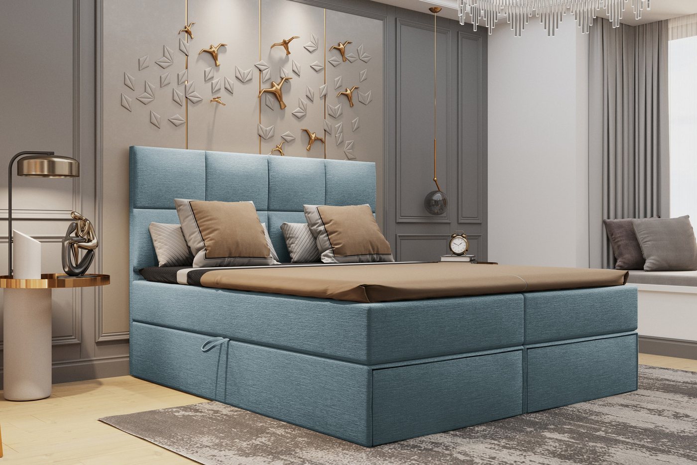 Stylefy Boxspringbett Gardellini (Schlafzimmerbett, Bett), gepolstert von Stylefy