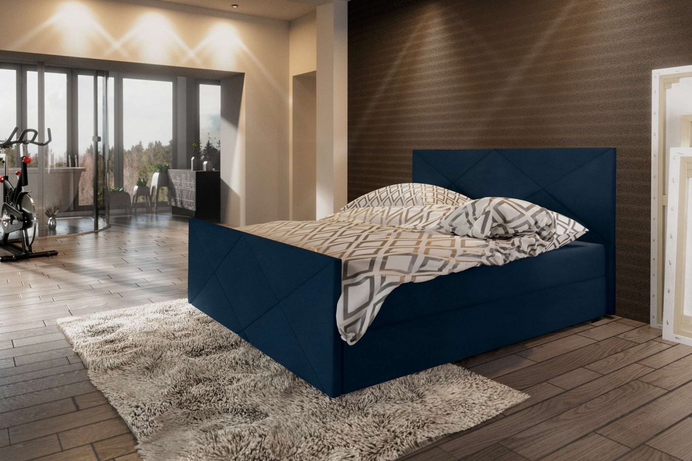 Stylefy Boxspringbett Gia (Schlafzimmerbett, Bett), 140/160/180/200 x 200 cm, mit Matratze und Topper, Bettkasten von Stylefy