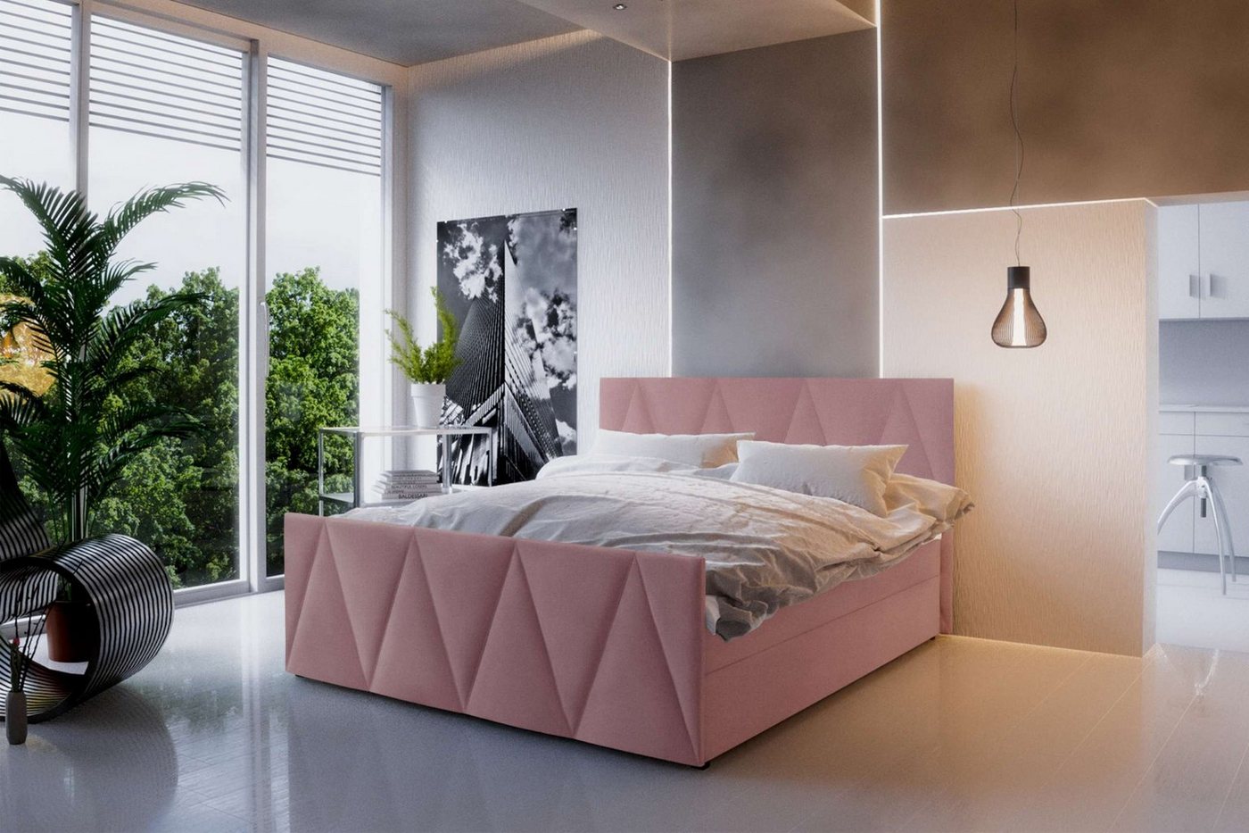 Stylefy Boxspringbett Giselle (Schlafzimmerbett, Bett), 140/160/180/200 x 200 cm, mit Matratze und Topper, Bettkasten von Stylefy