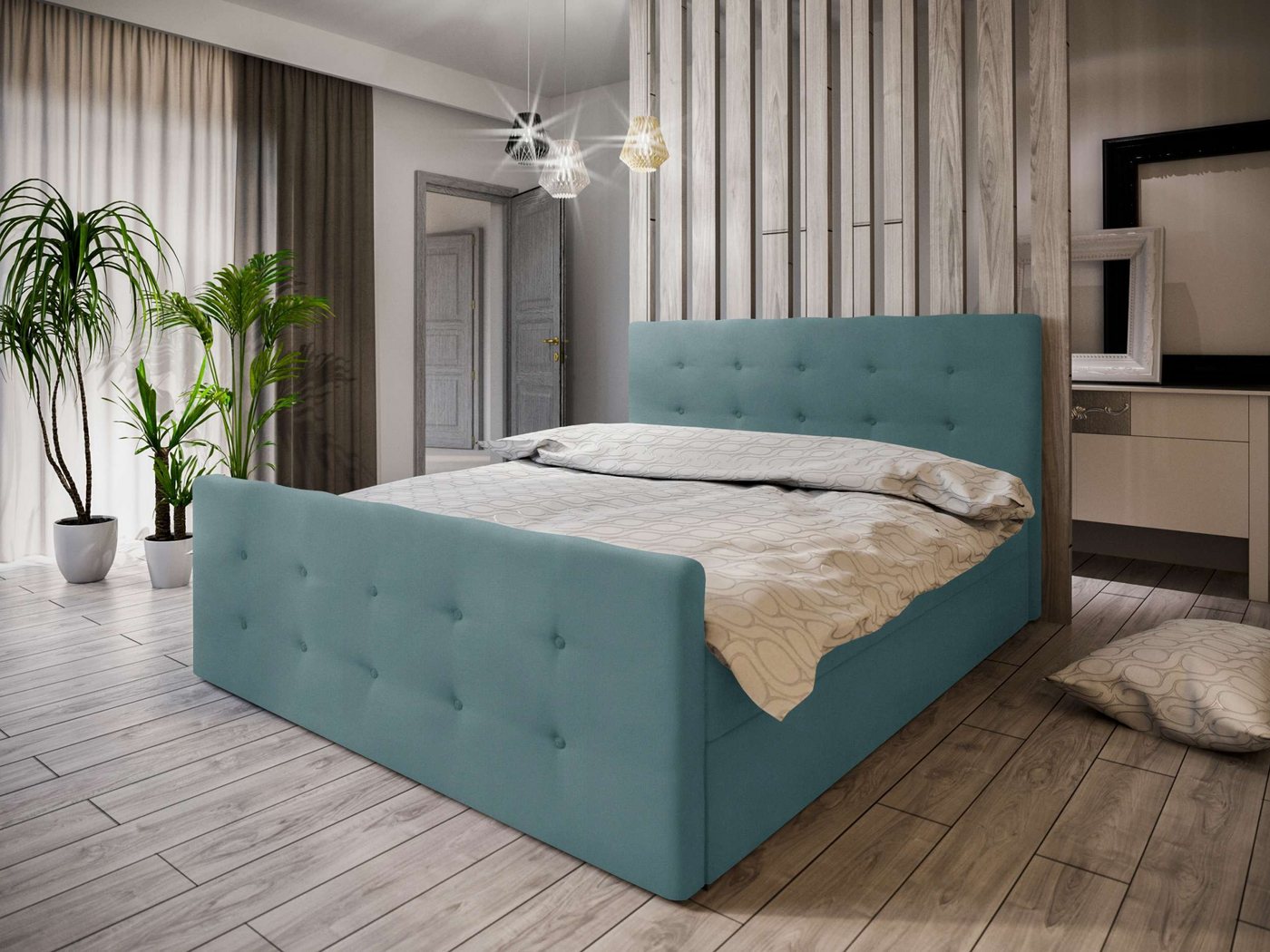 Stylefy Boxspringbett Harmony (Schlafzimmerbett, Bett), 140/160/180/200 x 200 cm, mit Matratze und Topper, Bettkasten von Stylefy