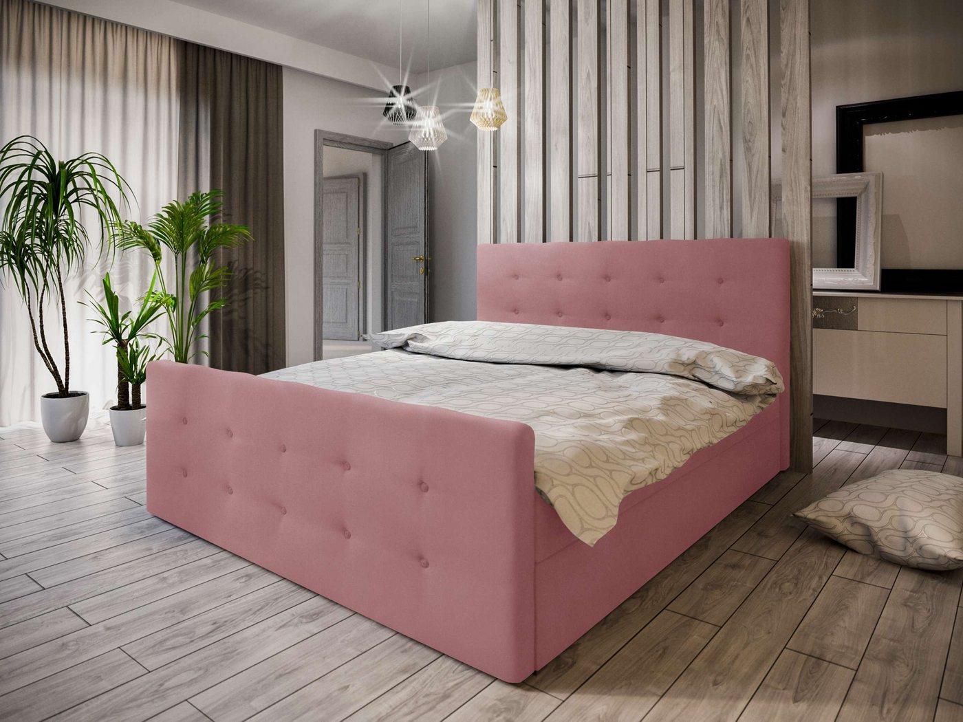 Stylefy Boxspringbett Harmony (Schlafzimmerbett, Bett), 140/160/180/200 x 200 cm, mit Matratze und Topper, Bettkasten von Stylefy