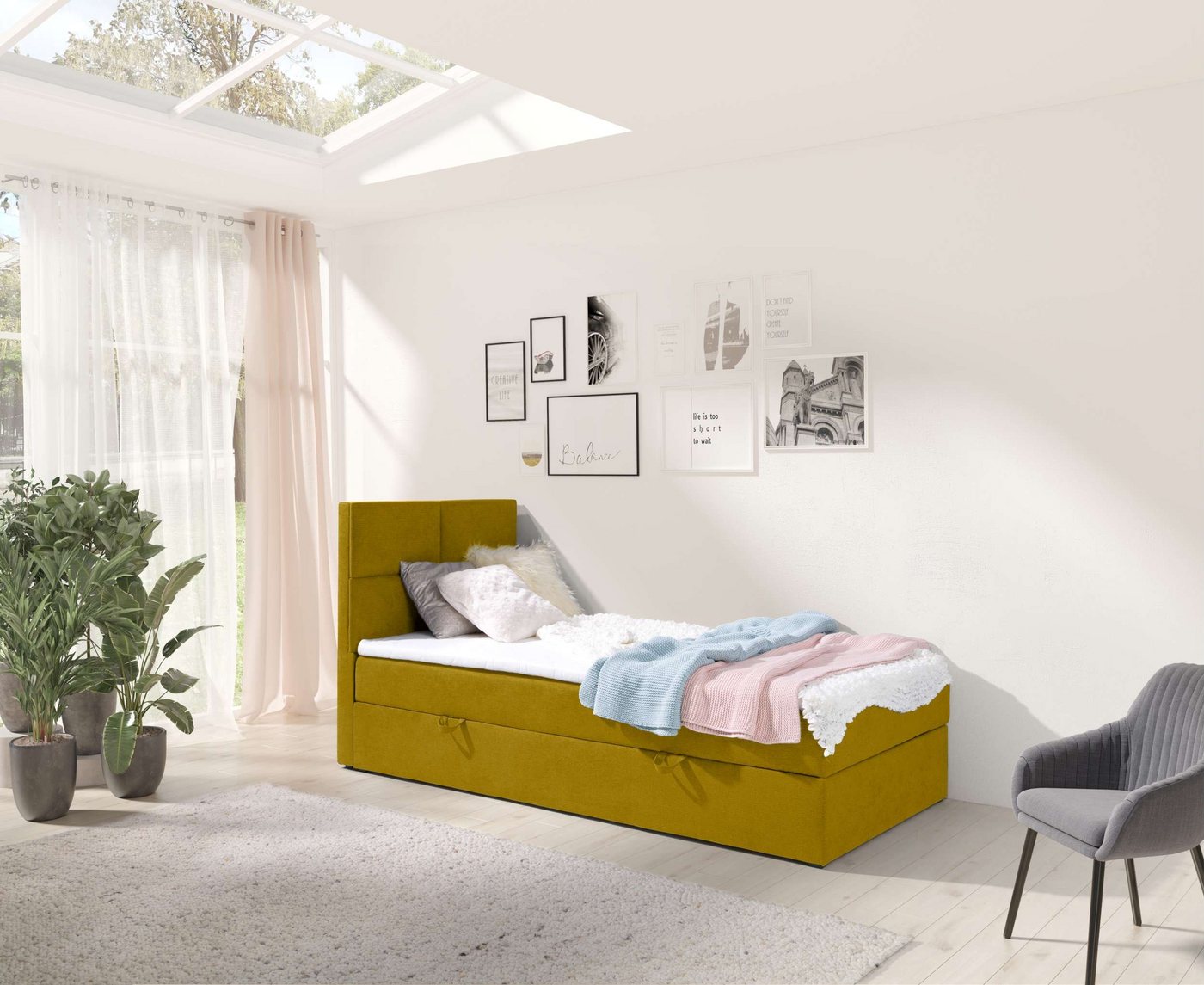 Stylefy Boxspringbett Larni (Schlafzimmerbett, Bett), Design von Stylefy