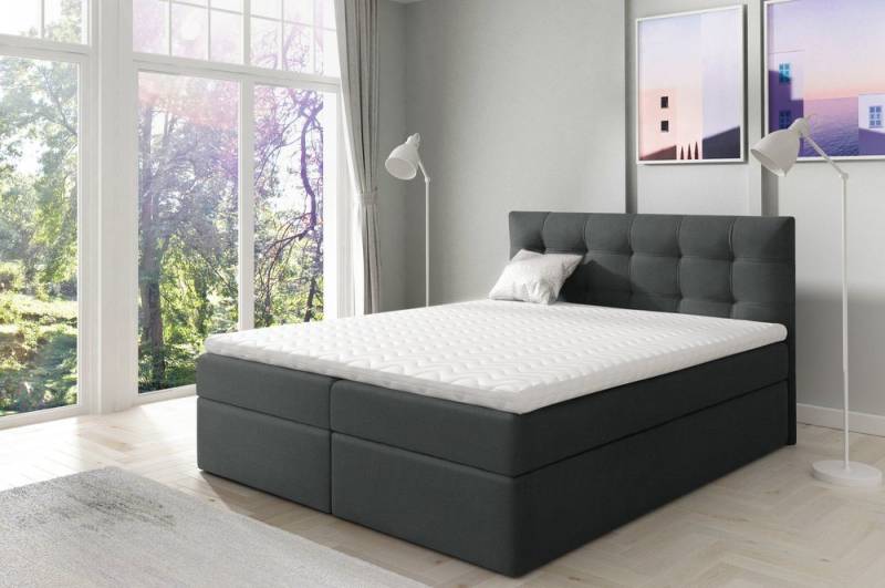 99rooms Boxspringbett Leroy (Schlafzimmerbett, Bett), 120/140/160/180/200 x 200 cm, mit Topper und Bettkasten von 99rooms